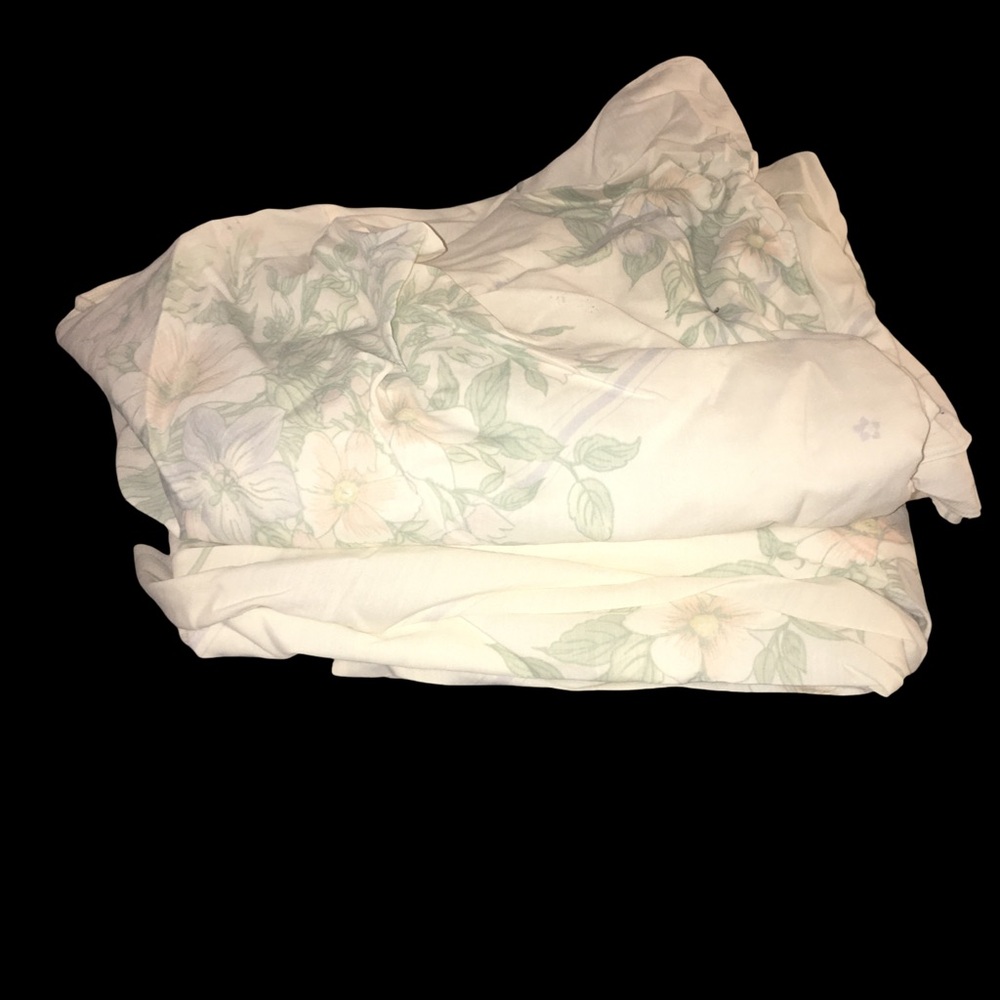 Burlington Caress- Floral Cream Cotton Bedding Sheet Set - Soft Pastel Print -